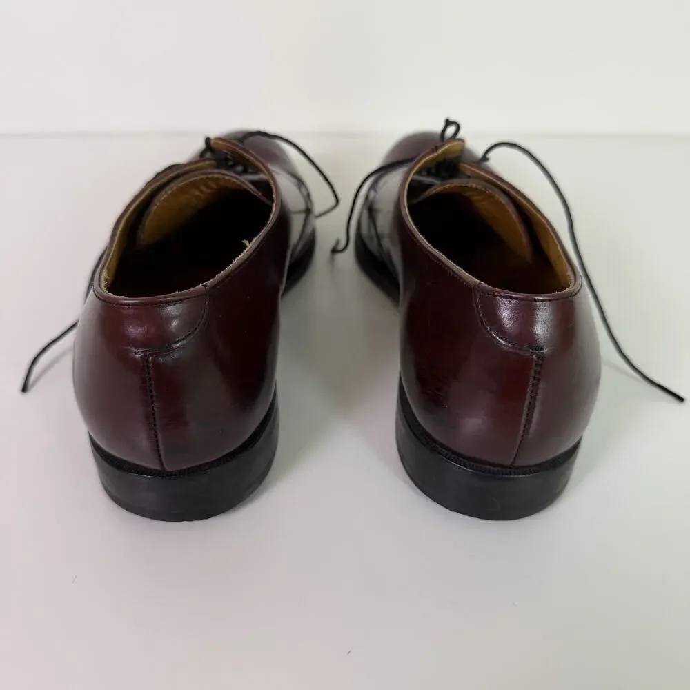 Vintage Cole Haan Burgundy Leather Cap Toe Derby Mens 11D Classic Dress Shoe USA